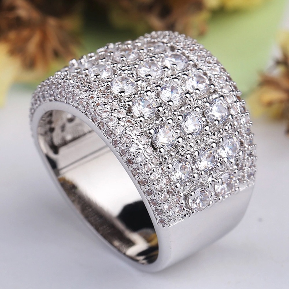 5 row CZ right hand ring or wedding band…